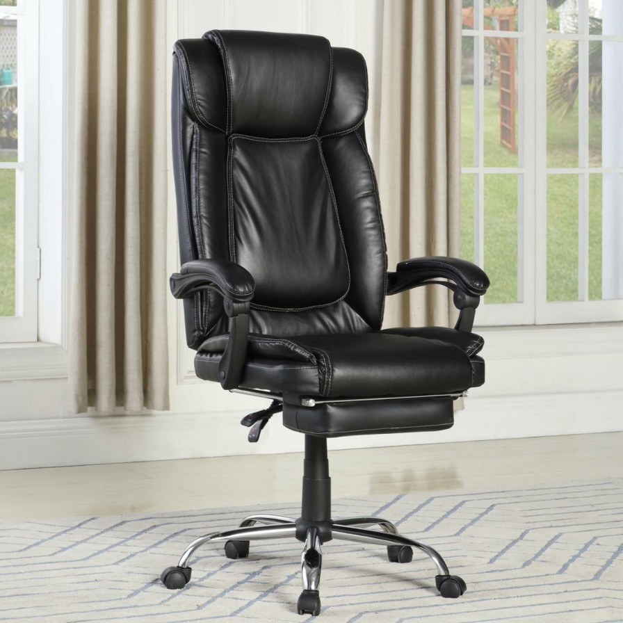 Office Chairs * | Best Pirce Executive Chairs Chintaly 7288 Executive Chair With Extendable Footrest