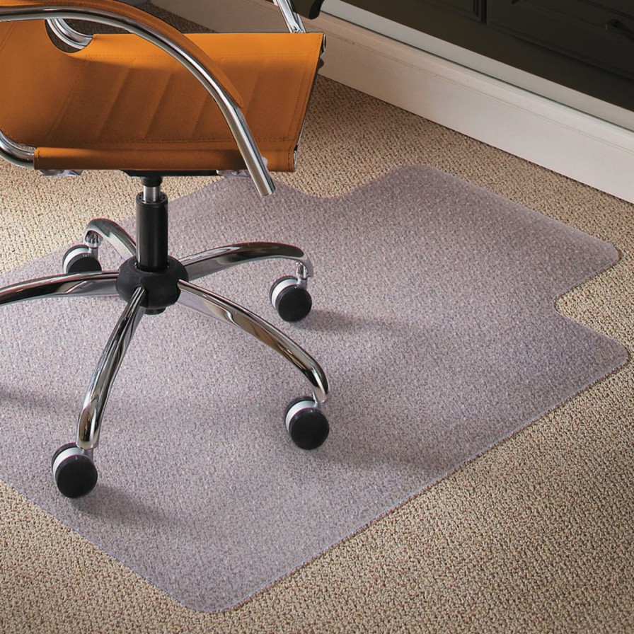 Computer Chair Mats * | Cheap Computer Chair Mats Es Robbins 36 X 48 Natural Origins Clear Chair Mat With Lip For Carpet