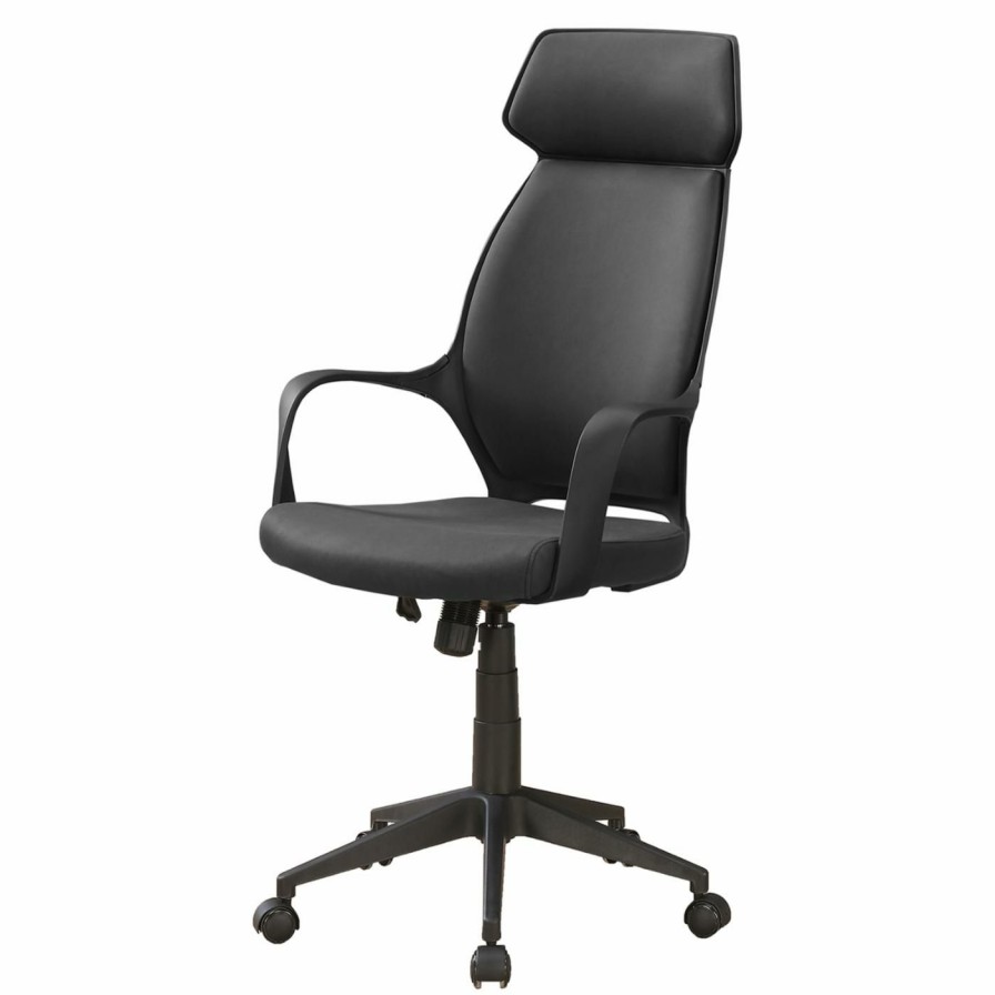 Office Chairs * | Top 10 Executive Chairs Monarch Specialties Contemporary Microfiber High-Back Executive Office Chair