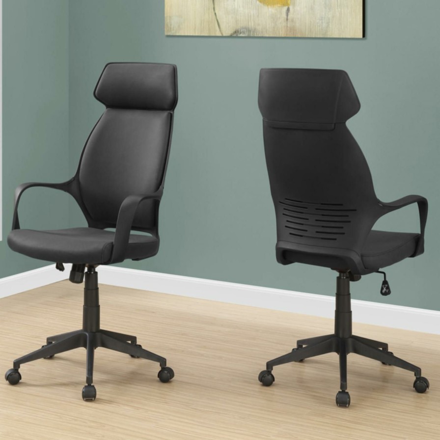 Office Chairs * | Top 10 Executive Chairs Monarch Specialties Contemporary Microfiber High-Back Executive Office Chair