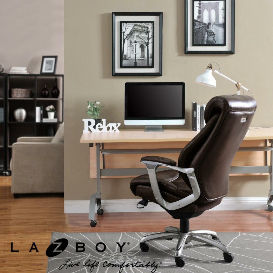 Office Chairs * | Outlet Executive Chairs La-Z-Boy Cantania Executive Office Chair Coffee