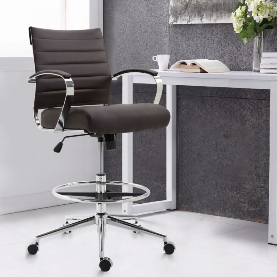 Office Chairs * | Best Deal Alternative Seating Edgemod Tremaine Drafting Office Chair