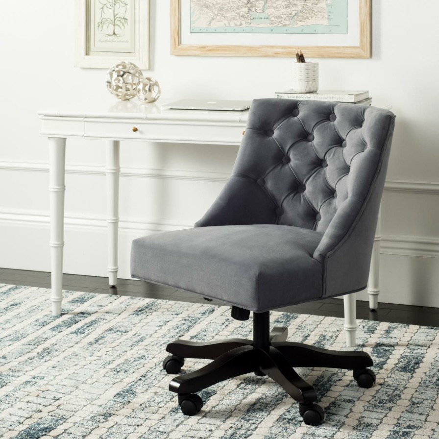 Office Chairs * | Coupon Executive Chairs Safavieh Soho Tufted Velvet Swivel Desk Chair