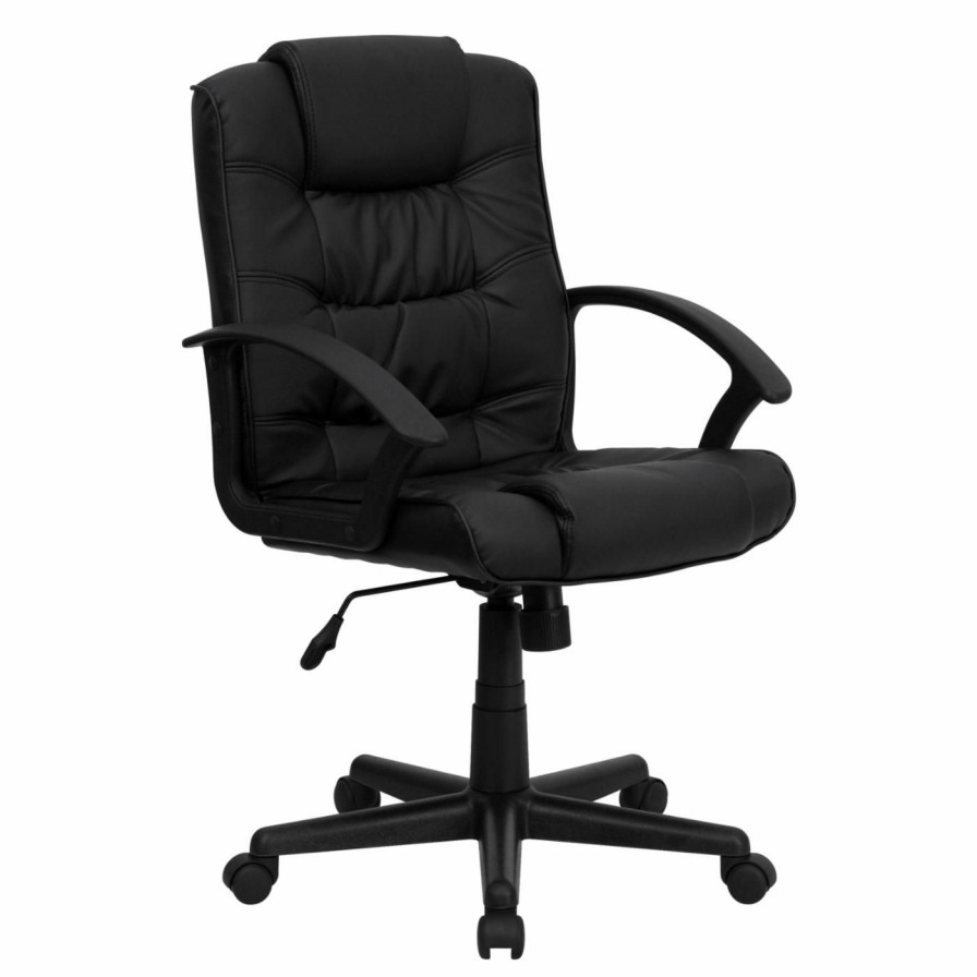 Office Chairs * | Best Deal Executive Chairs Flash Furniture Mid-Back Office Chair Black