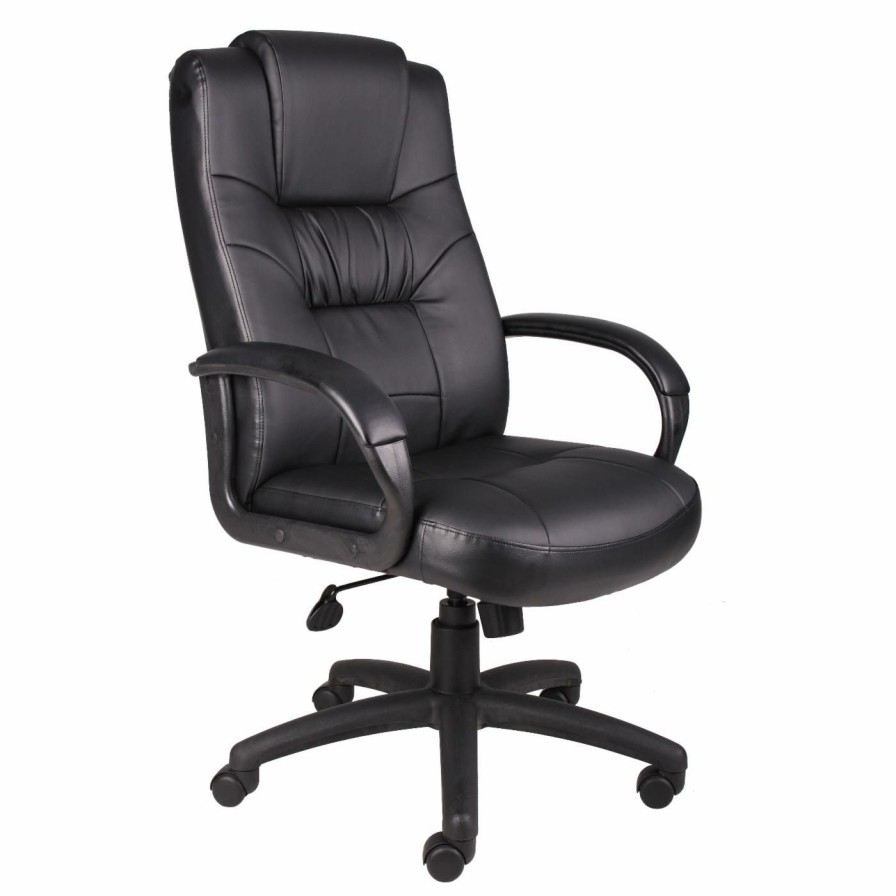 Office Chairs * | New Executive Chairs Boss Executive High Back Leatherplus Chair