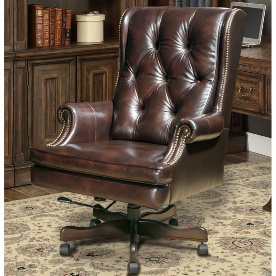 Office Chairs * | Wholesale Executive Chairs Parker House Prestige Dc#112 Leather Desk Chair