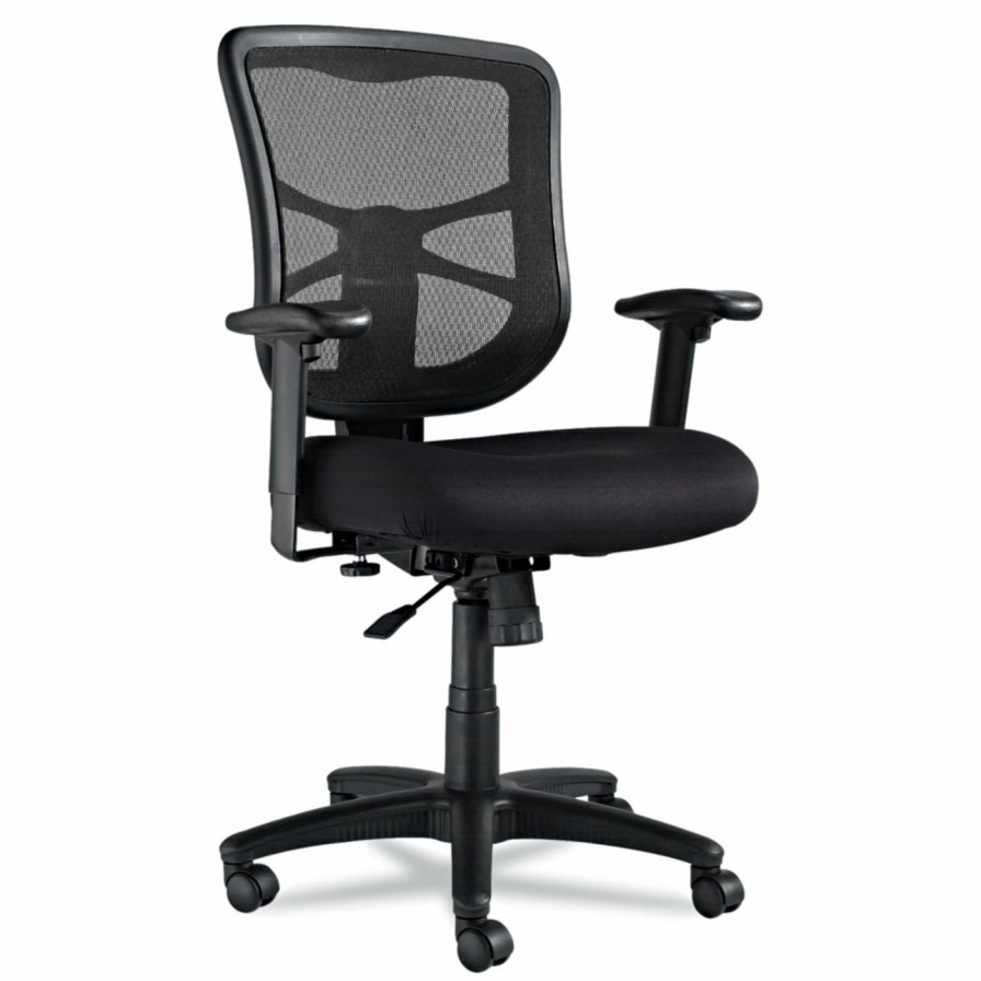 Task Chairs * | Buy Task Chairs Alera Elusion Series Mesh Mid-Back Swivel/Tilt Chair Black