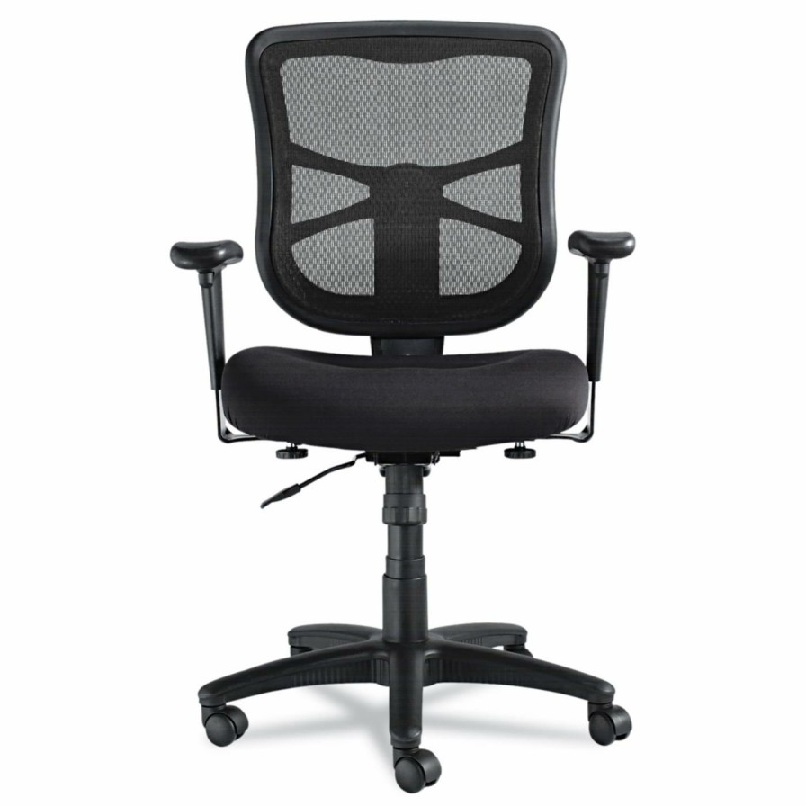 Task Chairs * | Buy Task Chairs Alera Elusion Series Mesh Mid-Back Swivel/Tilt Chair Black