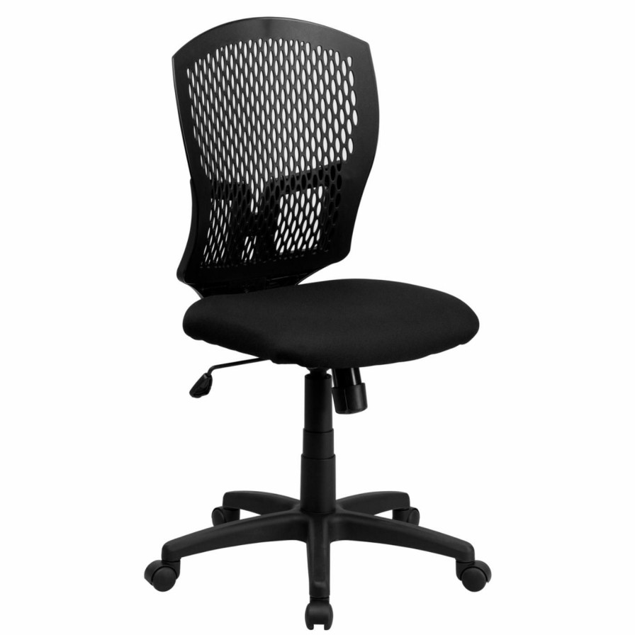 Task Chairs * | Deals Task Chairs Flash Furniture Mid-Back Designer Back Swivel Task Chair With Padded Fabric Seat