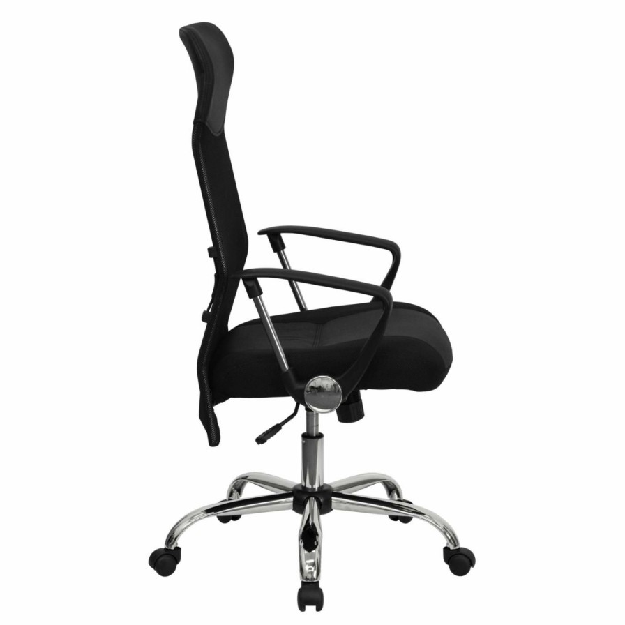 Office Chairs * | Deals Executive Chairs Flash Furniture High Back Chair With Mesh Back Black