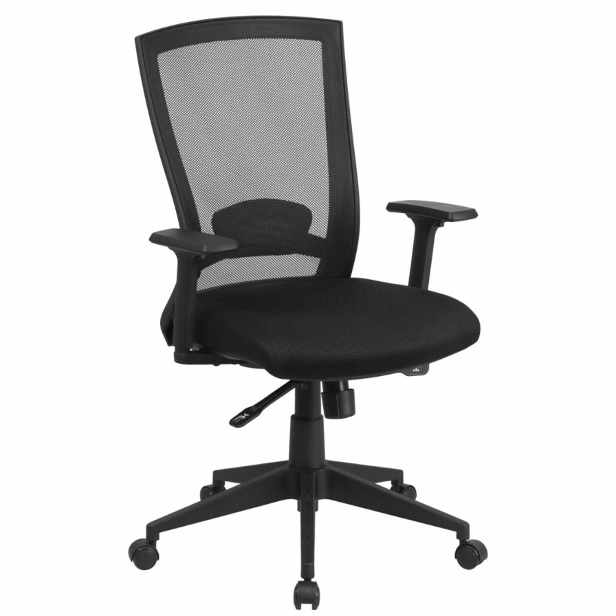 Task Chairs * | Coupon Task Chairs Flash Furniture Mid-Back Mesh Executive Swivel Office Chair With Back Angle Adjustment