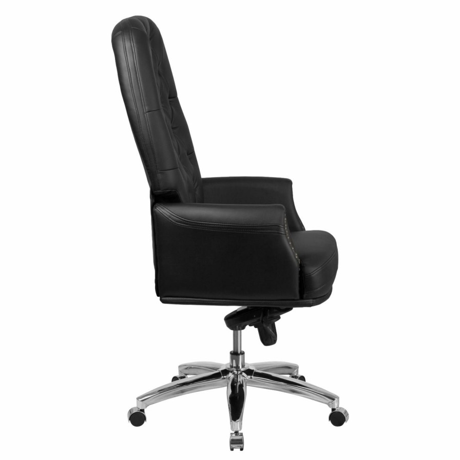 Office Chairs * | Best Pirce Executive Chairs Flash Furniture High Back Tufted Leather Executive Swivel Office Chair With Arms