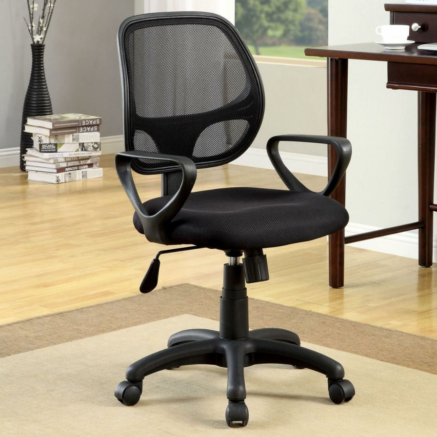 Task Chairs * | Cheapest Task Chairs Furniture Of America Rakovich Padded Mesh Office Chair Black