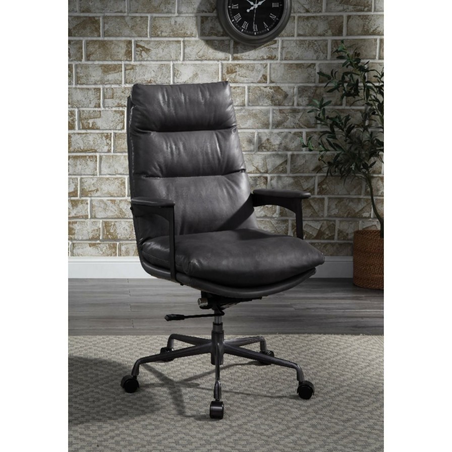 Office Chairs * | Wholesale Executive Chairs Acme Furniture Crursa Leather Office Chair