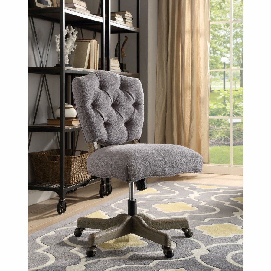 Office Chairs * | Deals Executive Chairs Linon Kelsey Office Chair Gray