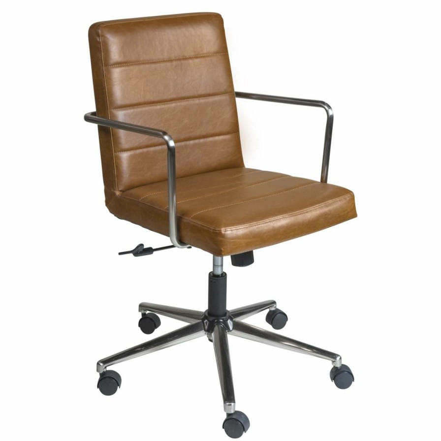 Task Chairs * | Cheap Task Chairs Euro Style Leander Office Chair Brown