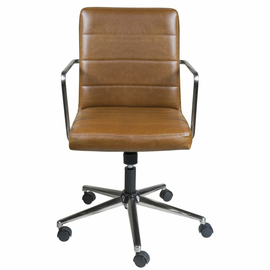 Task Chairs * | Cheap Task Chairs Euro Style Leander Office Chair Brown