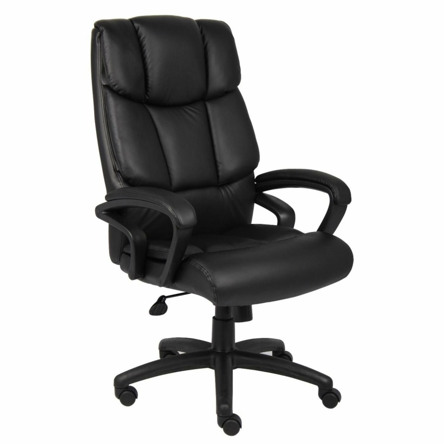 Office Chairs * | Best Pirce Executive Chairs Boss Ntr Executive Top Grain Leather Chair No Knee Tilt