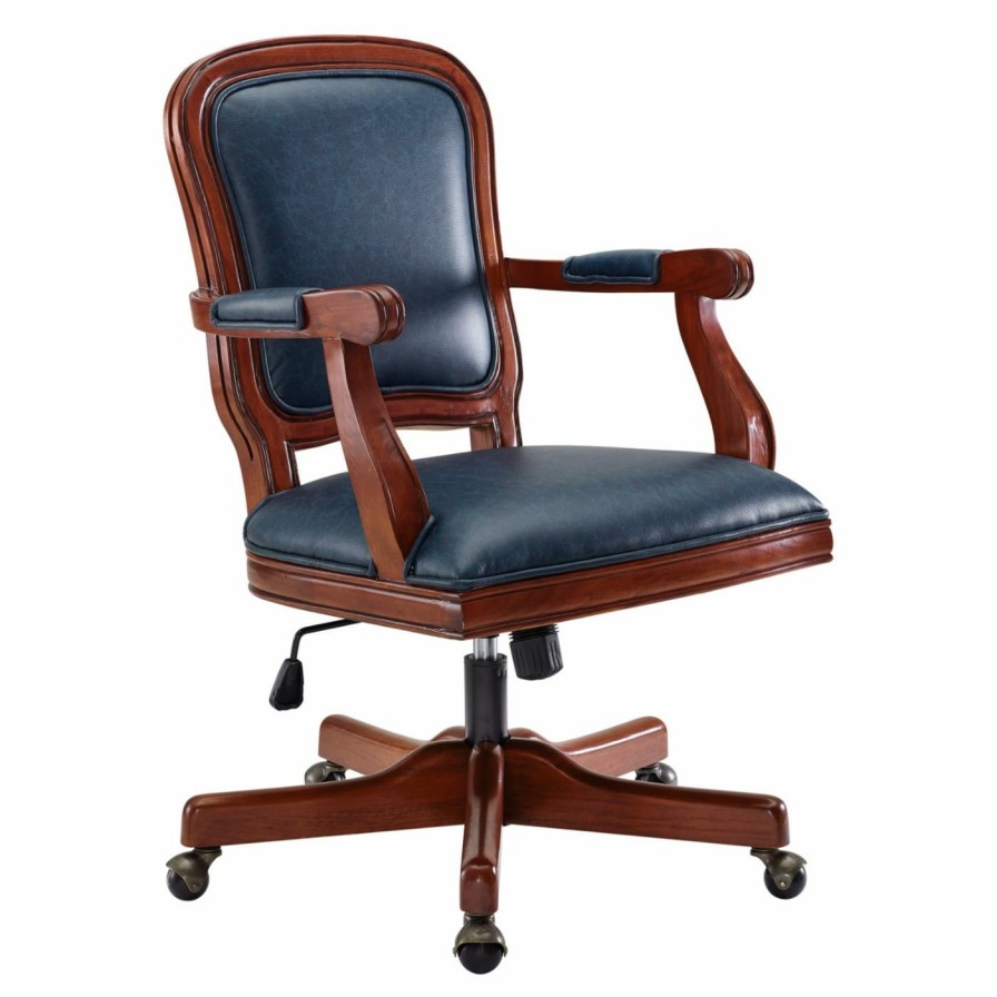 Office Chairs * | Discount Executive Chairs Linon Maybell Office Chair Rustic Brown / Natural Gray