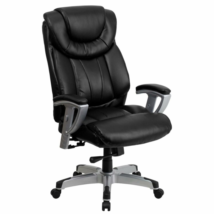 Office Chairs * | Cheapest Executive Chairs Flash Furniture Hercules Series Big & Tall Leather Executive Swivel Office Chair With Height & Width Adjustable Arms