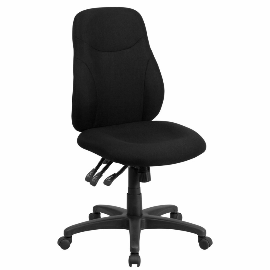 Task Chairs * | Brand New Task Chairs Flash Furniture Mid-Back Fabric Ergonomic Swivel Task Chair