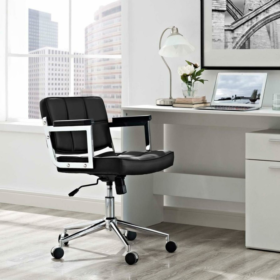 Task Chairs * | New Task Chairs Modway Portray Mid Back Upholstered Office Chair