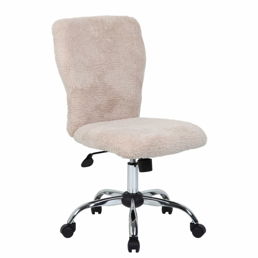 Task Chairs * | Discount Task Chairs Boss Tiffany Fur Chair Cream