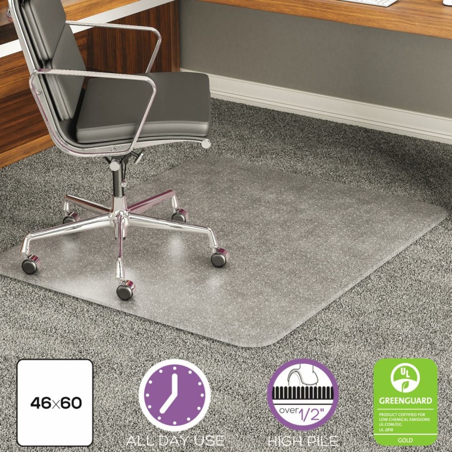 Computer Chair Mats * | Outlet Computer Chair Mats Deflect-O 46 X 60 Execumat Intense Chair Mat For High Pile Carpet