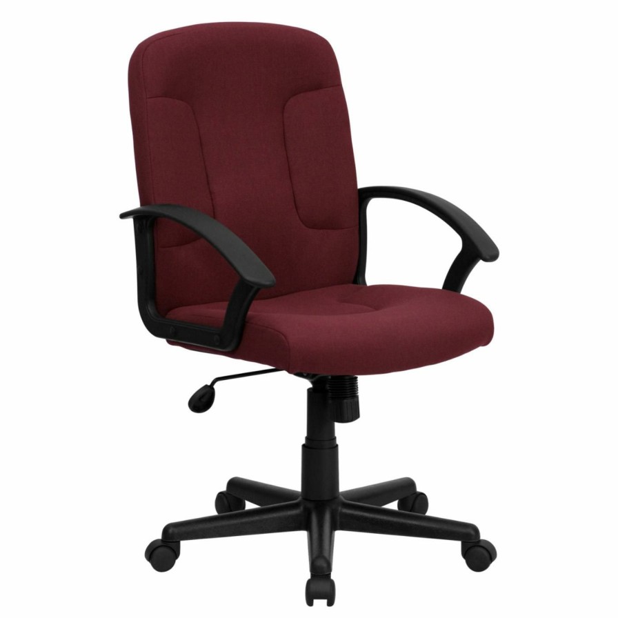 Task Chairs * | Brand New Task Chairs Flash Furniture Mid-Back Task And Computer Chair With Nylon Arms