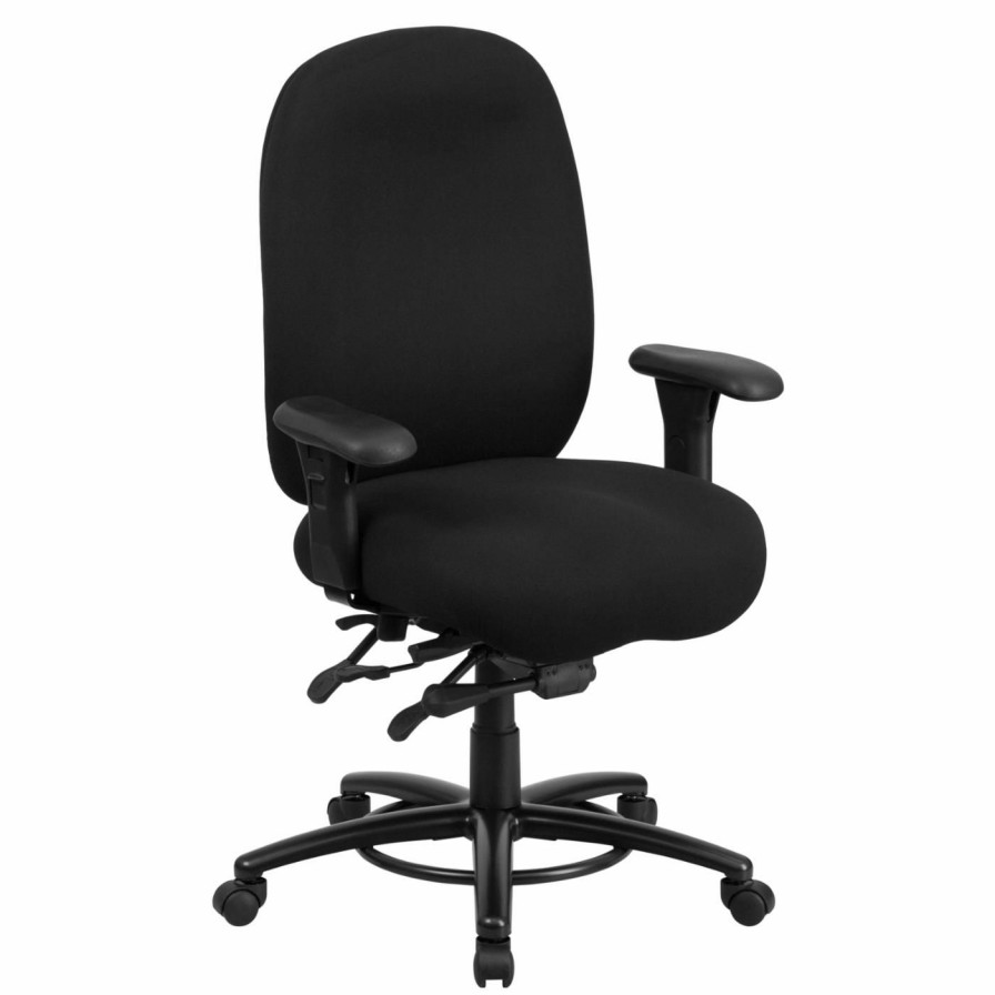 Task Chairs * | Best Deal Task Chairs Flash Furniture Big & Tall Fabric Multi-Functional Swivel Chair With Foot Ring