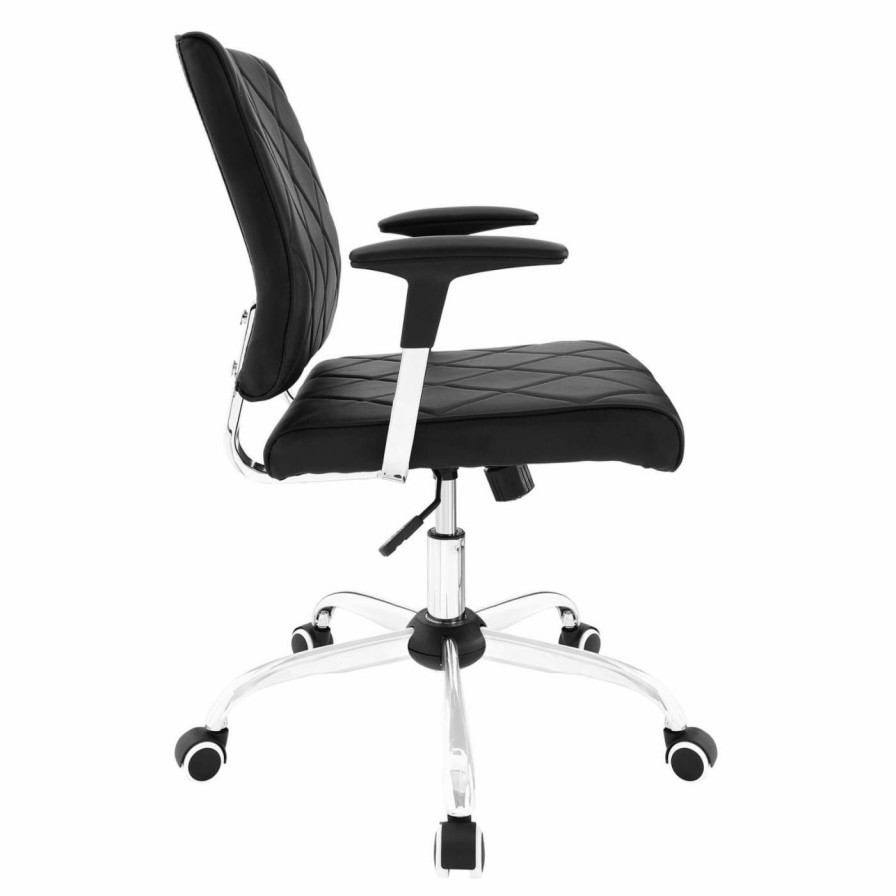 Task Chairs * | Coupon Task Chairs Modway Lattice Vinyl Office Chair Black