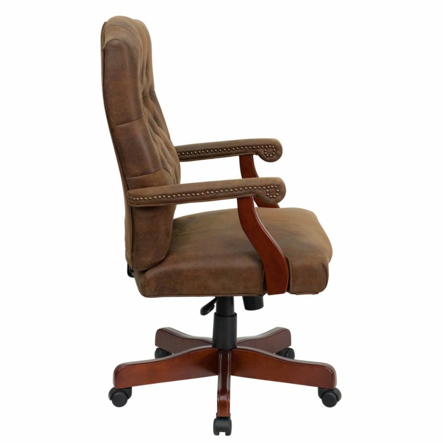 Task Chairs * | Cheapest Task Chairs Flash Furniture Bomber Classic Executive Office Chair Brown