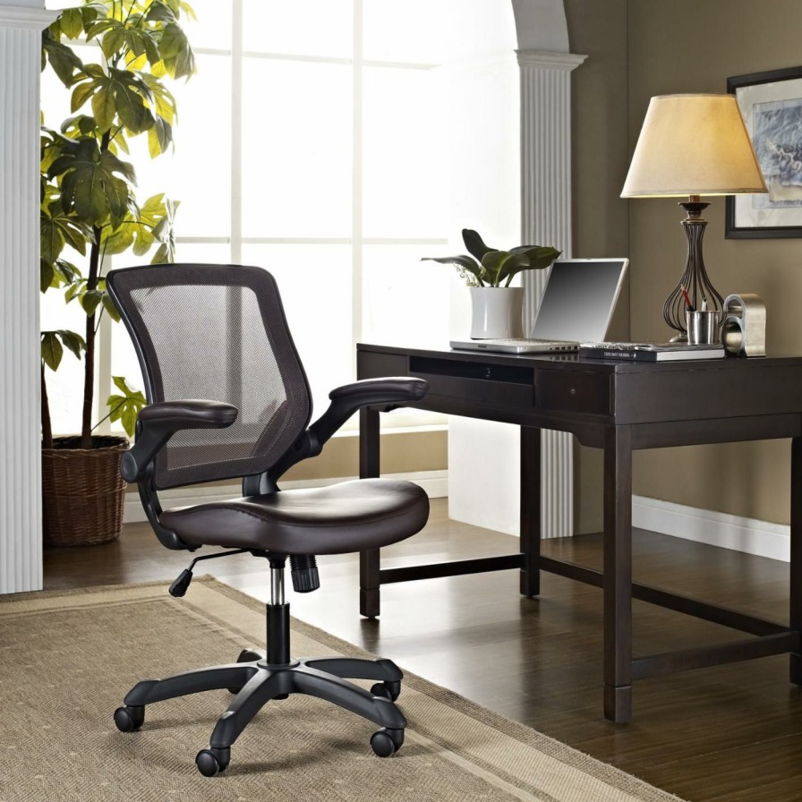 Task Chairs * | New Task Chairs Modway Veer Office Chair With Flip-Up Arms