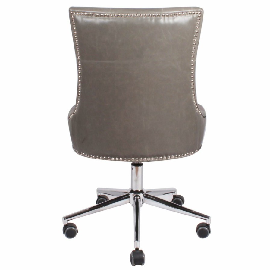 Office Chairs * | Best Sale Executive Chairs New Pacific Direct Inc Cadence Bonded Leather Office Chair Vintage Gray