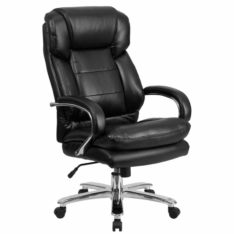 Office Chairs * | Promo Executive Chairs Flash Furniture Hercules Series Multi-Shift Big & Tall Leather Executive Swivel Chair With Loop Arms