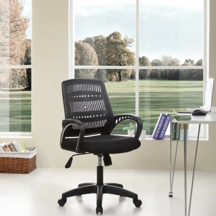 Task Chairs * | Wholesale Hodedah Imports Task Chairs Hodedah Hi-5007 Mesh Task Chair