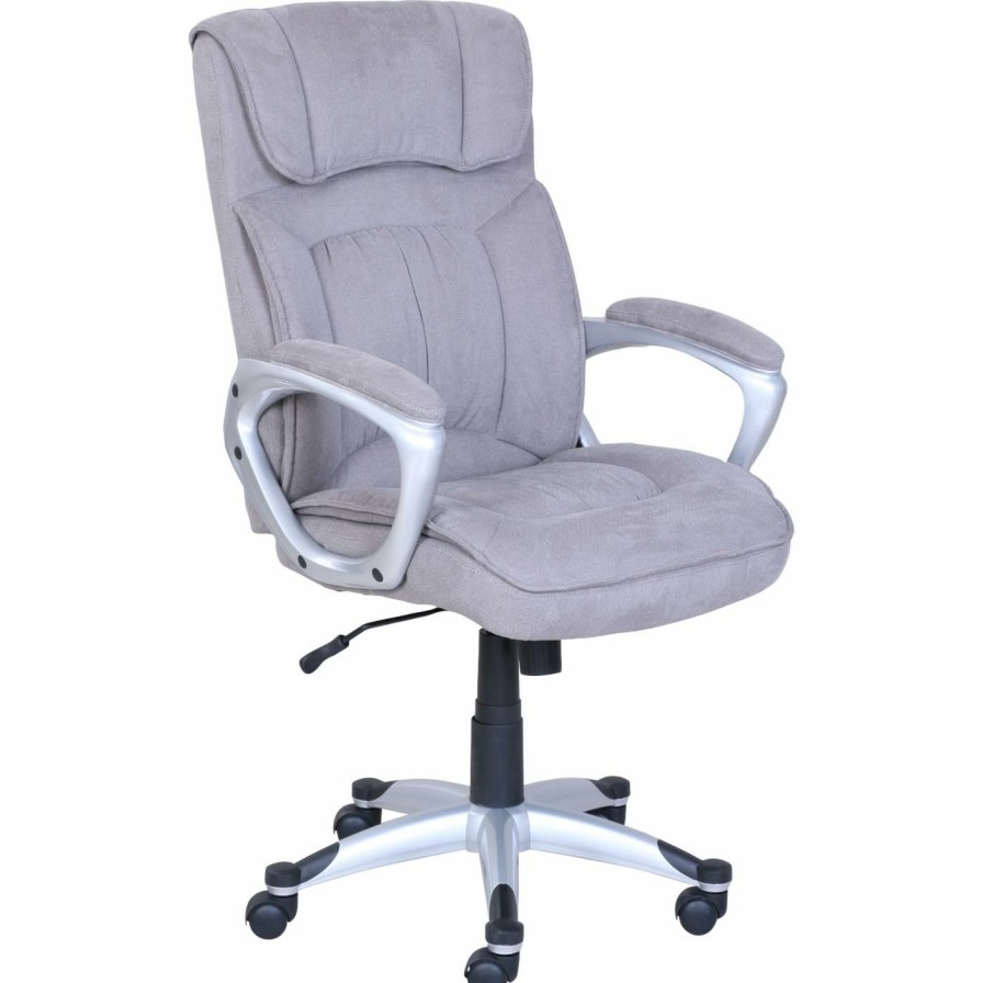 Office Chairs * | Outlet Executive Chairs Serta Executive Office Chair Glacial Gray Linen