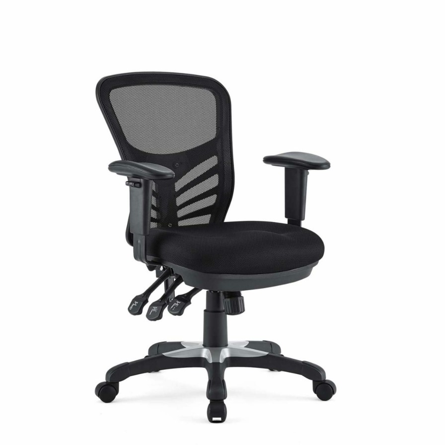 Task Chairs * | Best Pirce Task Chairs Modway Articulate Mesh Office Chair Black