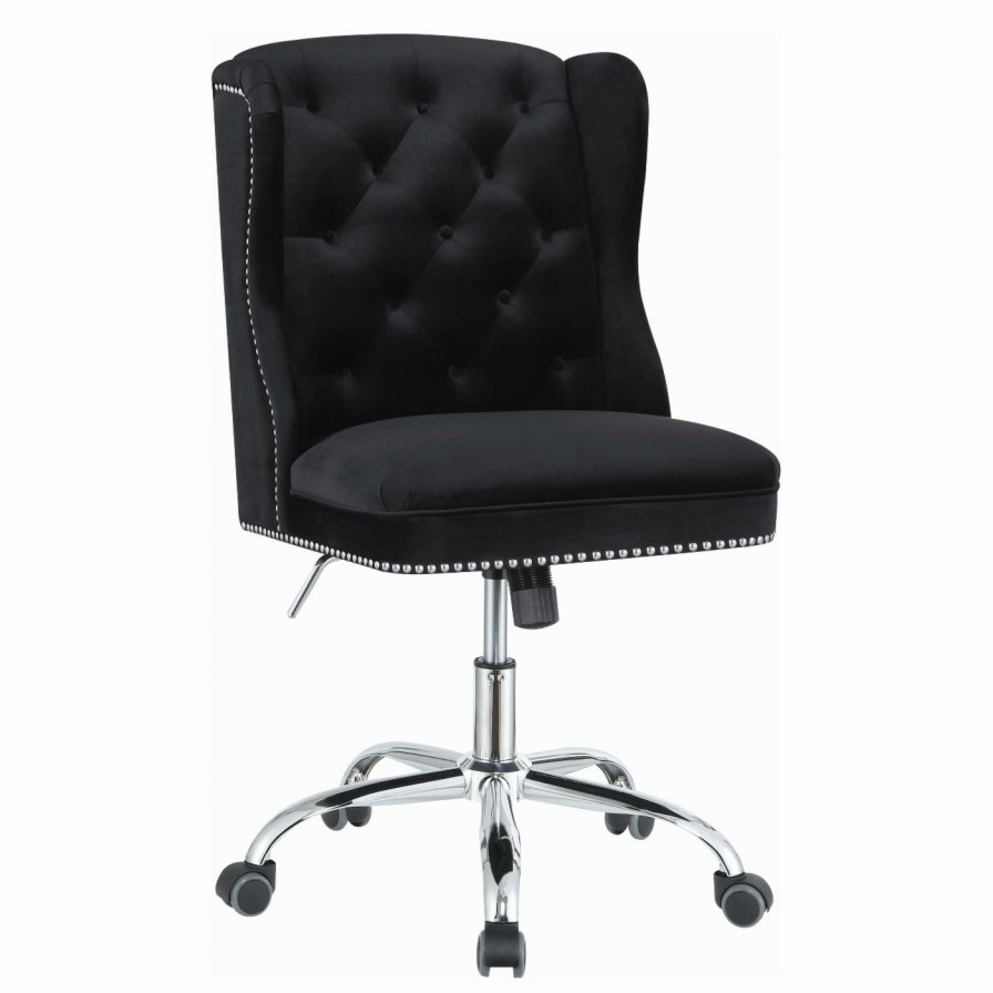 Office Chairs * | Hot Sale Executive Chairs Coaster Furniture Wingback Tufted Velvet Nailhead Trim Executive Desk Chair