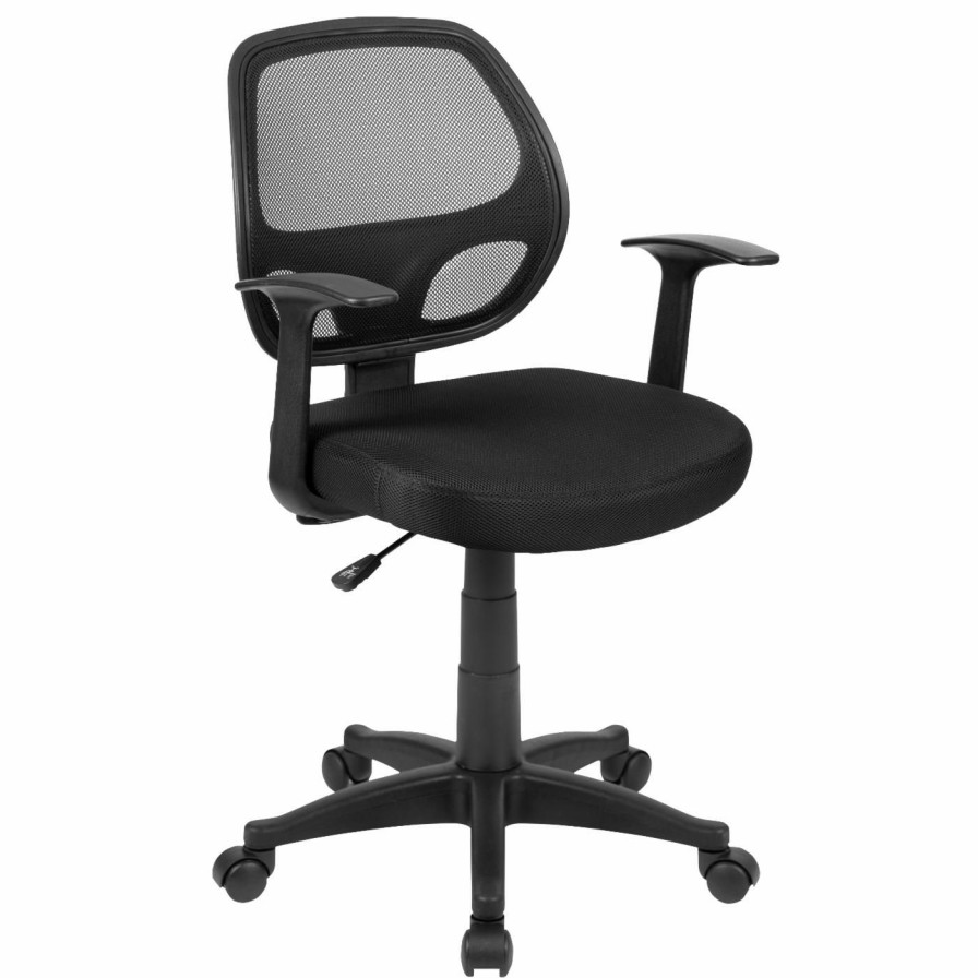 Task Chairs * | Best Pirce Task Chairs Flash Furniture Mid-Back Computer Chair Black