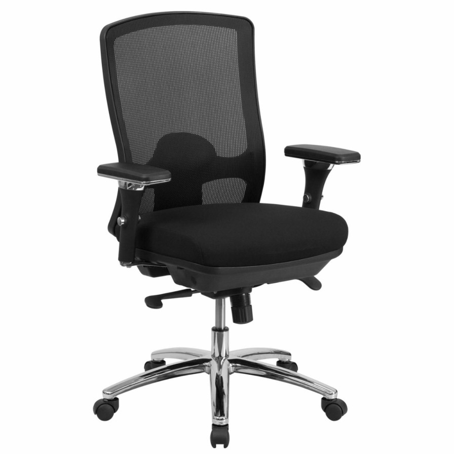 Task Chairs * | Buy Task Chairs Flash Furniture Big & Tall Mesh Multi-Functional Swivel Chair With Synchro-Tilt