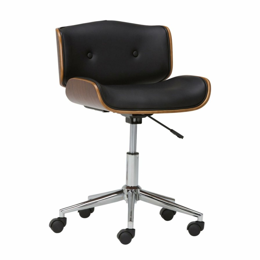 Office Chairs * | Flash Sale Brooklyn & Max Executive Chairs Brooklyn + Max Boswell Executive Bent Office Chair Black Natural